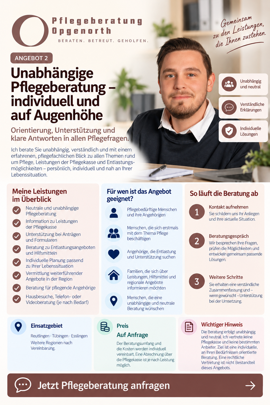 Unabhängige Pflegeberatung – individuell, verständlich & persönlich
